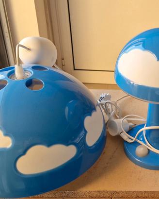 SKOJIG Lampadario Blu & Bianco Nuvole