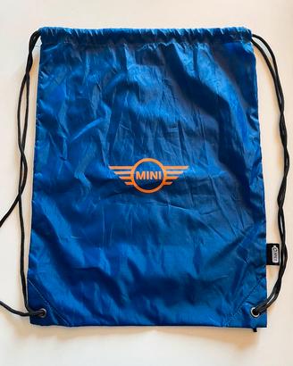 Mini Cooper borsa sacca palestra gymsack blu