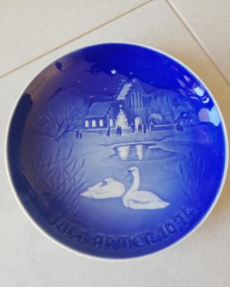 Piatto blu Denmark Christmas 1974 vintage