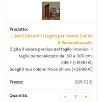 Listelli separatori legno