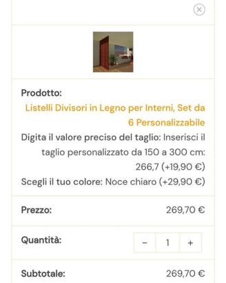 Listelli separatori legno