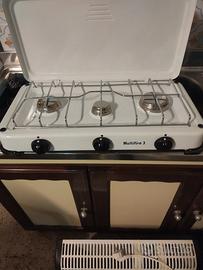 fornello 3 fuochi più stufetta elettrica