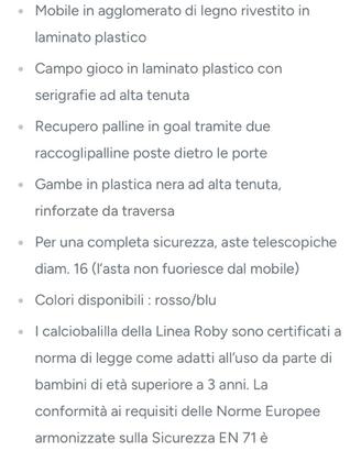 Biliardino roberto sport per bambini