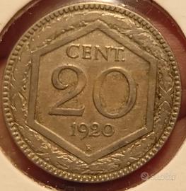 Raro 20centesimi 1920 bb+ Vittorio Emanuele III