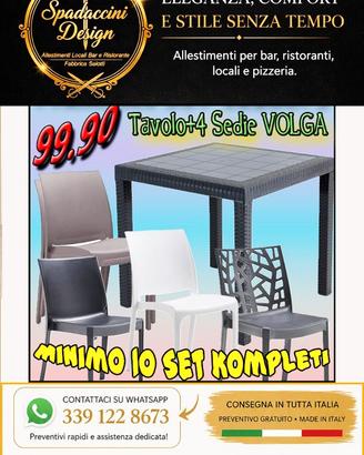 Tavolo e 4 sedie per arredo Giardino solo 99