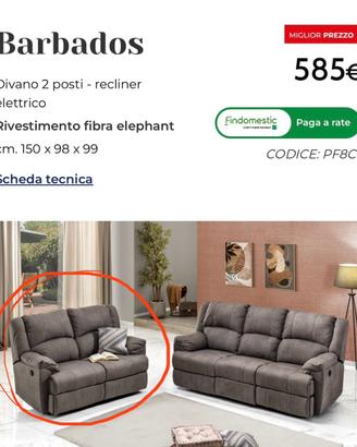 Divano 2 posti reclinabile