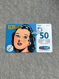Scheda ricarica TIM 50.000 lire Dale Arden bianca