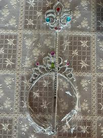 Accessori Carnevale corona scetro nachetta magica