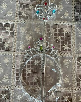 Accessori Carnevale corona scetro nachetta magica
