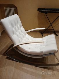 Poltrona a dondolo pelle  kel Desirée
