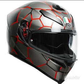 Casco integrale fibra moto Agv K5 s VULCANUM rosso