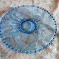 Piatto dolce Vintage vetro azzurro