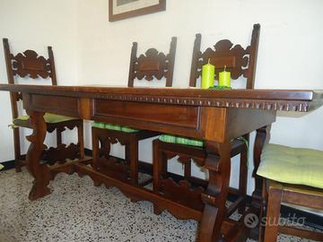 Tavolo in stile fratino con 4 sedie