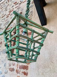 Portalampada a lanterna in giunco