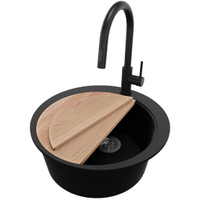 Lavello in granito nero + soffione ed accessori