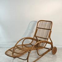 Chaise longue anni ‘60 in vimini