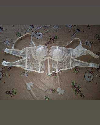 Top a corsetto (bustier) in pizzo bianco