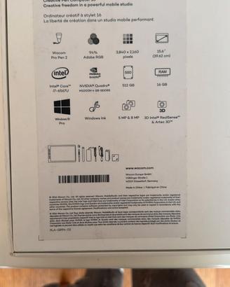 Tavoletta grafica Wacom MobileStudio Pro 16 512GB