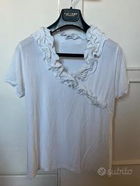 Maglia bianca ELLA tg 44 scollo  a v