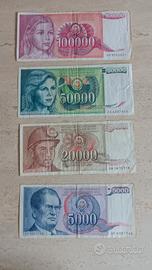 Banconote Dinari Jugoslavia 