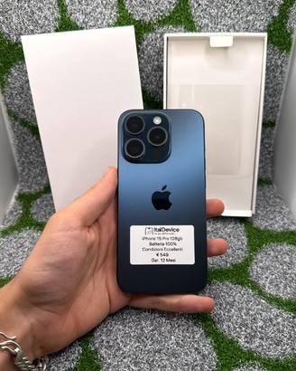 IPhone 15 Pro 128gb Blu/Natural - 🔋100% Gar. 12M