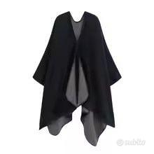 Poncho Nero e grigli donna