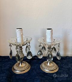 Due lampade a candelabro gocce pendenti vintage