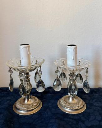 Due lampade a candelabro gocce pendenti vintage