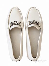 Tod’s mocassini in pelle bianca/avorio