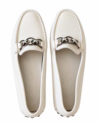 Tod’s mocassini in pelle bianca/avorio