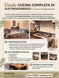 Cucina completa di elettrodomestici