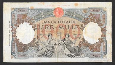 Banconota lire 1000 del 23.08.1943 contrassegno BI