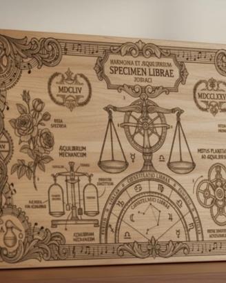 Quadro segno zodiacale bilancia stile vintage