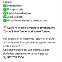Lavoro, edilizia, imbiancatura, giardinaggi ecc