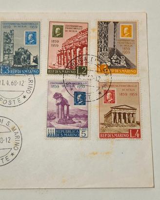 Buste con francobollo annullo San Marino