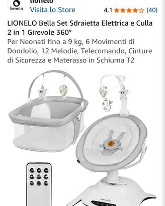 Sdraietta elettrica e culla 2 in  uno