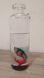 scultura vetro murano Bottiglia acquario anni 70