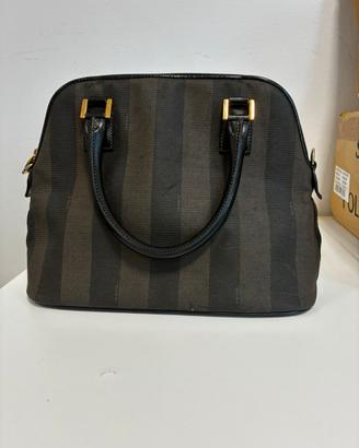Fendi Vintage Pequin Boston Bag Originale