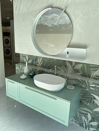 Mobile bagno sospeso laccato Fieno