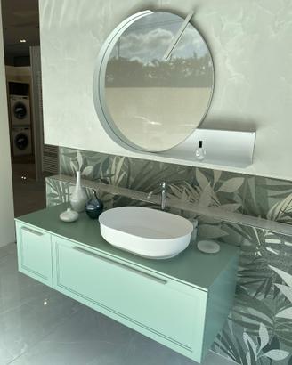 Mobile bagno sospeso laccato Fieno