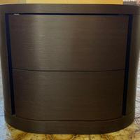 Num. 2 comodini wengé con vetro satinato