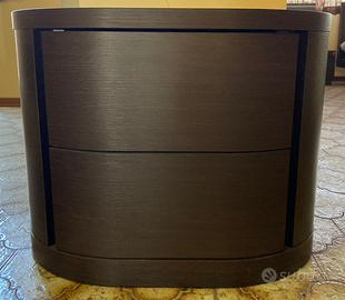 Num. 2 comodini wengé con vetro satinato