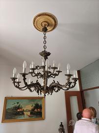 lampadario bronzo 18 luci 