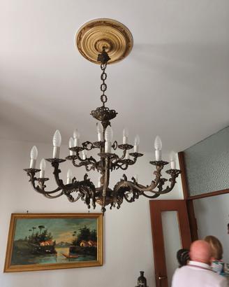 lampadario bronzo 18 luci 