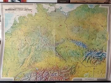 CARTA GEOGRAFICA GERMANIA ANNI 60
