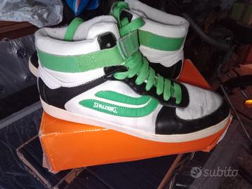 Sneakers Spalding bianco verdi retrò