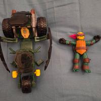 Raffaello tartaruga ninja con moto trasformabile