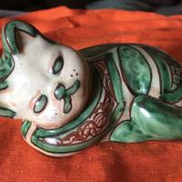 Gatto verde in ceramica Caltagirone Alessi