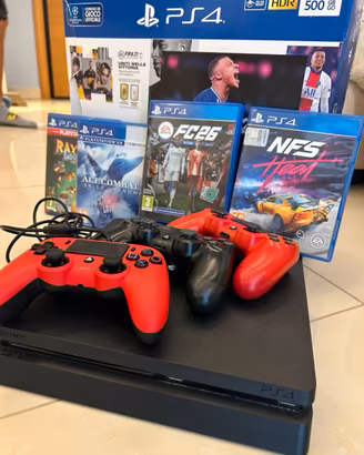 Play station 4 slim 500 gb +3 controller+fifa 26