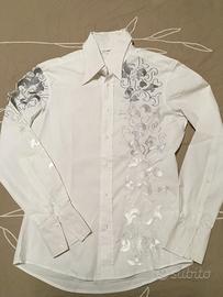 Camicia NARACAMICIE Bianca con Ricami Argento